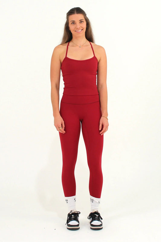 Women wearing red Caardeo Form Leggings